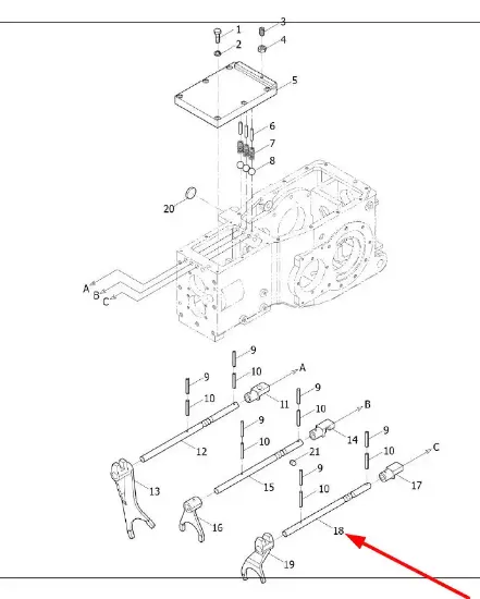 Slika Gear shift lever I-II TE354.373-01