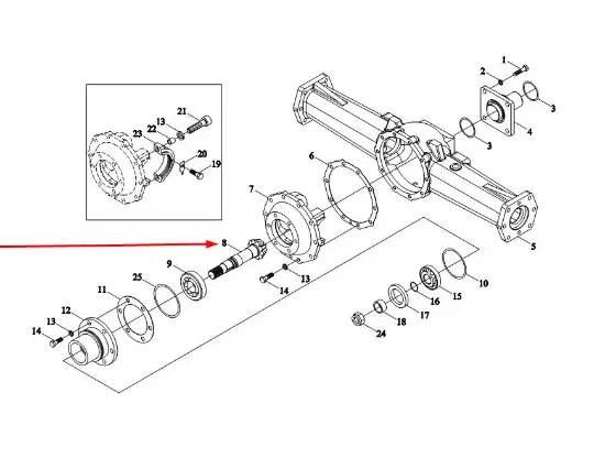 Slika Front axle differential pinion shaft TL02311010078