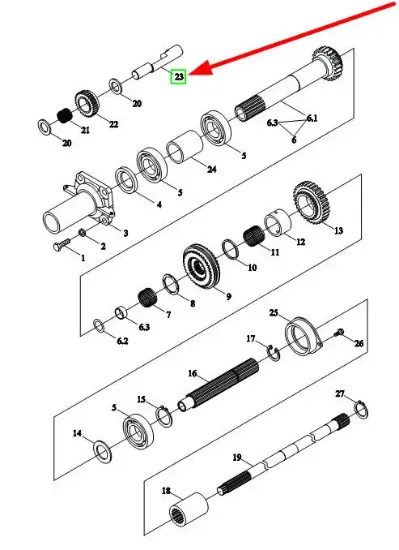 Slika Gearbox shaft TL02361080007