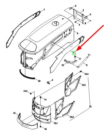 Slika Left silver side panel hood TL02471040006a