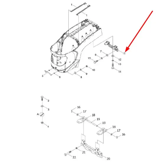 Slika Complete engine hood hinge TS04471013000