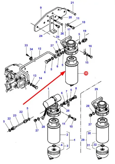 Slika Fuel filter with water separator V836862602