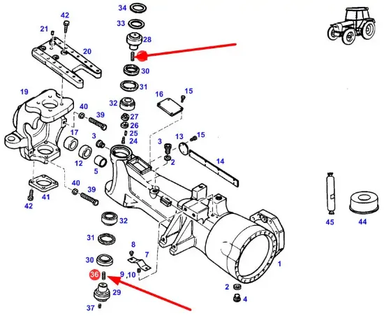 Slika Axle bridge pin M8 x 1.25 x 35 X412821800000