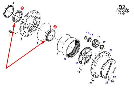 Slika Axle reduction bearing conical 130 x 185 x 29 X619070000003