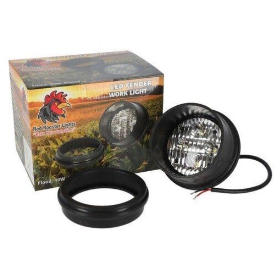 Slika Red Rooster® LED Fender Work Light - 40W Round Rear Mount Flood Beam fits John Deere 3020 4000 4020 AR85260 fits International 131368C92